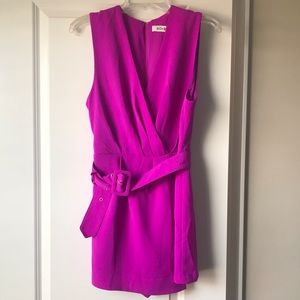 Majenta belted romper